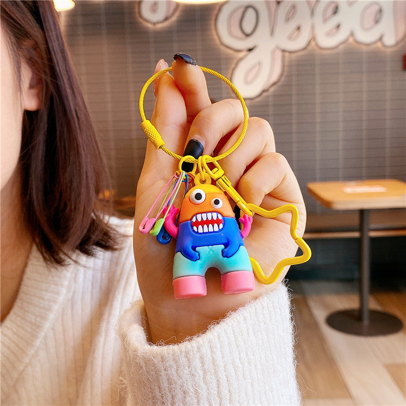 Wholesale PVC Little Monster Wrist Keychain
